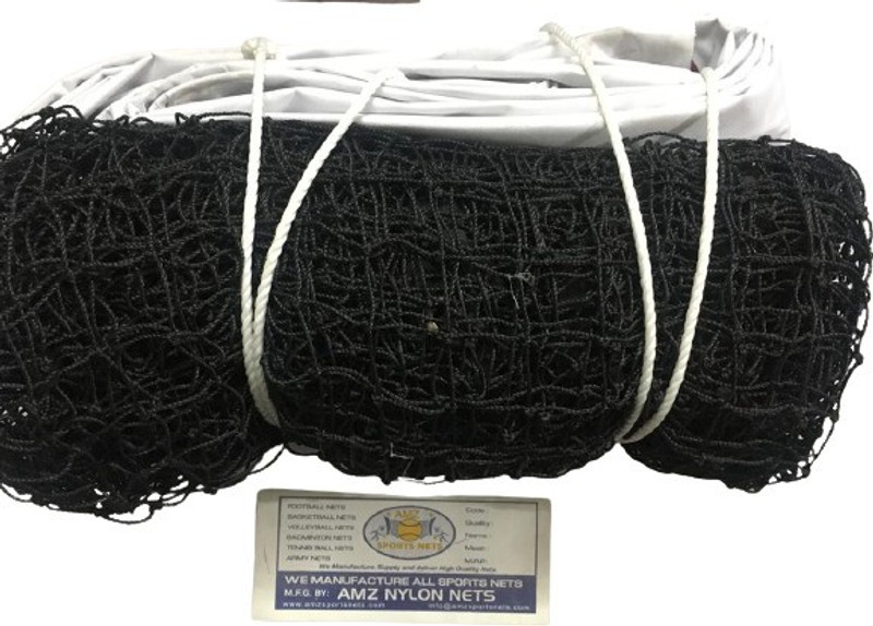 Amz Sports Nets Lawn Tennis Net TOURNAMENT QUALITY With Wire Rope(BLACK) Tennis Net(Black)