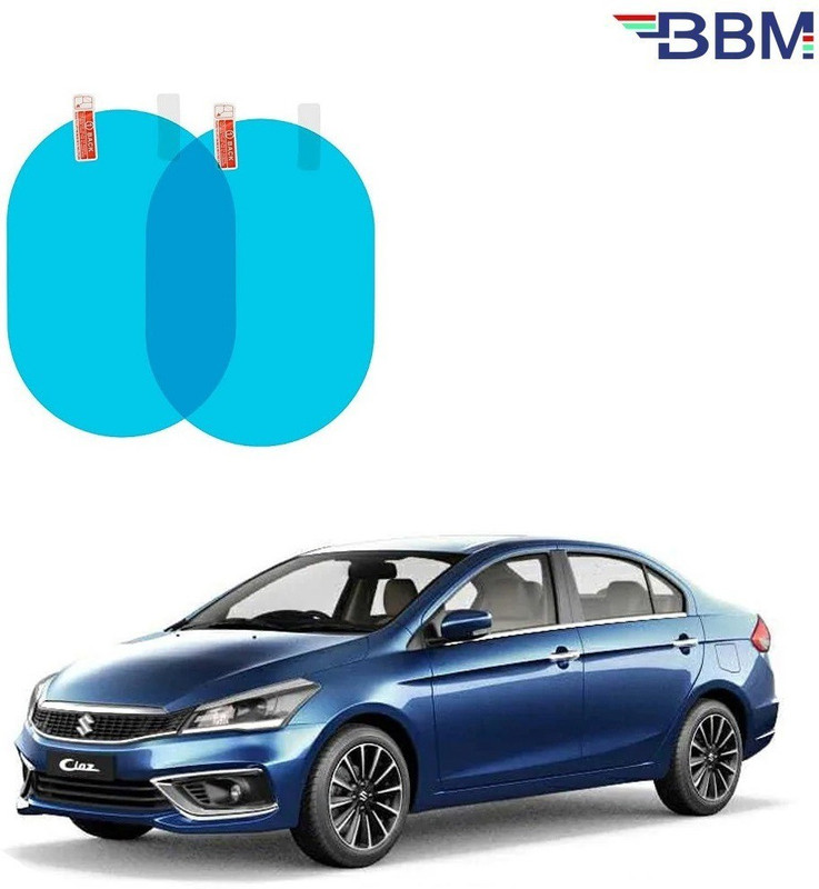 BBM Universal Car Anti Fog Film Waterproof Protective Anti-Fog Rainproof Anti-Glare For Side Mirrors (pack of 2) for Maruti Suzuki Ciaz Type 01 - 2018 2019 2020 2021 Car Mirror Rain Blocker(Blue)