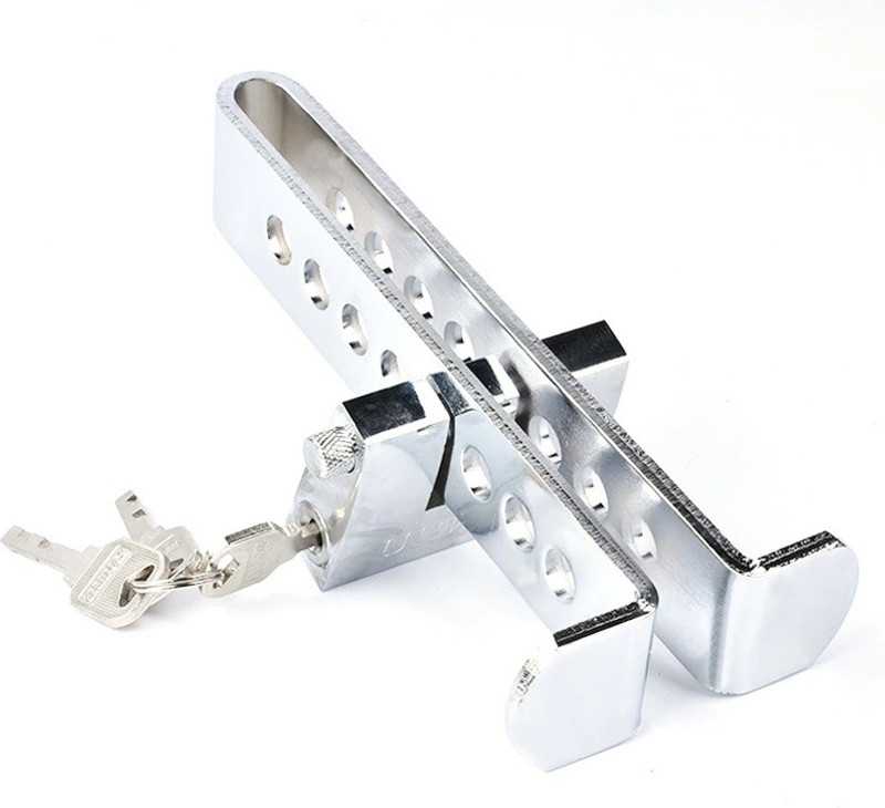 SRPHERE Universal Auto Car Brake Clutch Pedal Lock Alloy Steel Anti-Theft Security Clutch Accelerator Pedal Locking For Car Truck Gear Lock(Stainless Steel)
