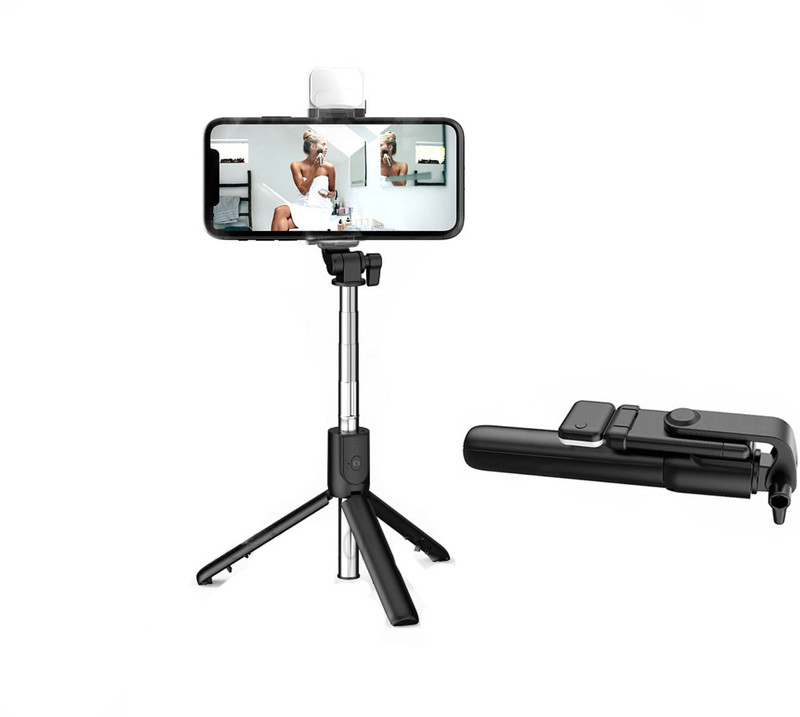 Wrapadore R1S tripod|| with wireless bluetooth remote Compatible with all smart phone||360 degree tripod|| Foldable triopod|| Mobile Tripod|| selfie stick tripod|| Extendable tripod||Three-Dimensional Head & Quick Release Extendable Selfie Stick with Wireless Remote and 2 Level Fill Light for Making