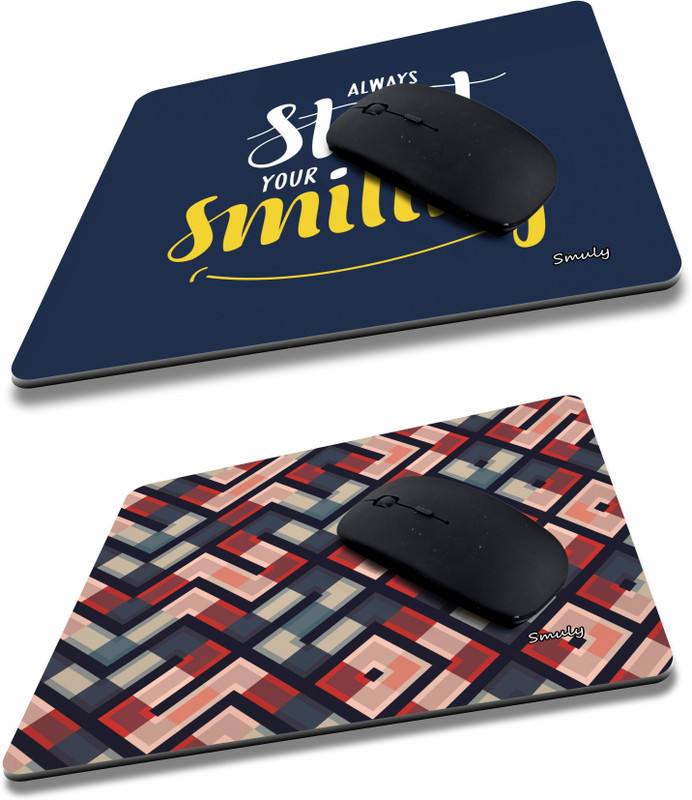 qivee ALWAYS SMILE COMBO ARROWS DESIGN Mouse Pad Non-Slip Rubber Base Mouse pad for Laptop & Desktop Non Slip Base Mousepad(Multicolor)