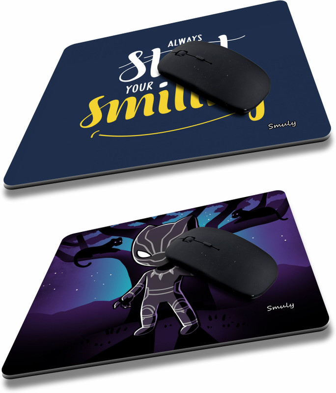 SMULY Printed Designer Anti Skid, Thick Non-Slip Rubber Base Mouse Pad COMBO PACK OF 2Compatible with Computer, Laptops, PC, Home & Office Mousepad HD Quality Non Slip Base Mousepad(Multicolor5)