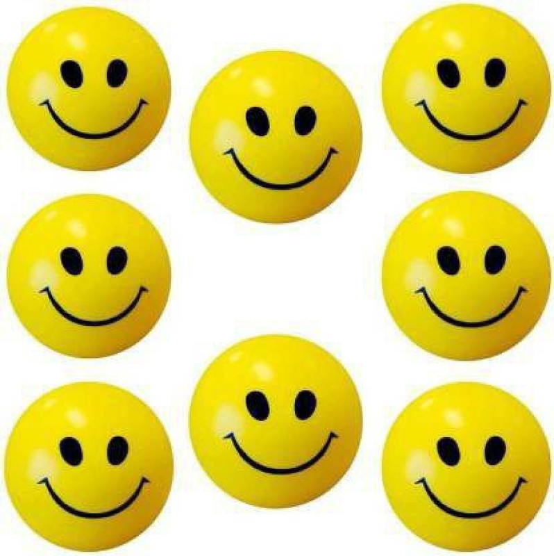 Cabin Hut Smiley Face Squeeze Stress relief Ball | Soft ball Stress Relieve Squeeze Balls Yellow |Toy for Kids and Adults for Stress Relief and Playing ( pack of 3 ) - 7 CM l Smiley Soft Balls Happy Smile Funny Cute Face Anti Stress Slow Rising Squeeze Ball Kids Toy Gift Stress Reliever Smiley Ball