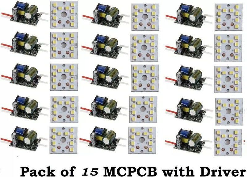 Republic PACK OF 1 5 Raw Material for led bulb comes with McPcB AND 9W, WHITE LED HPF DRIVER Electronic Components Electronic Hobby Kit
