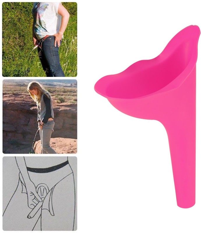 VOXXIL IX®-144-JU-Female Urination Device, Female Urinal Silicone Funnel Urine Cups Portable Urinal for Women Reusable Female Urination Device(Smart Pink, Pack of 1)