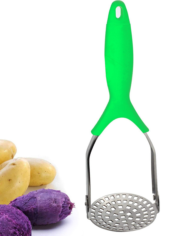 KUBER INDUSTRIES Stainless Steel Vegetable Masher, Pack of 2 (Green) Steel Masher(Pack of 2)
