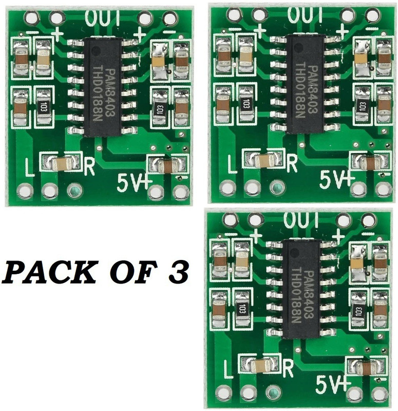SG Flash (PACK OF 3)PAM8403 3+3 watts Mini Digital Power Amplifier Board. Electronic Components Electronic Hobby Kit