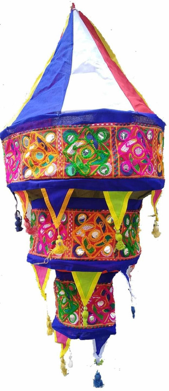 Ayushkacrafts Green Cloth Hanging Lantern(60.96 cm X 30.48 cm, Pack of 1)