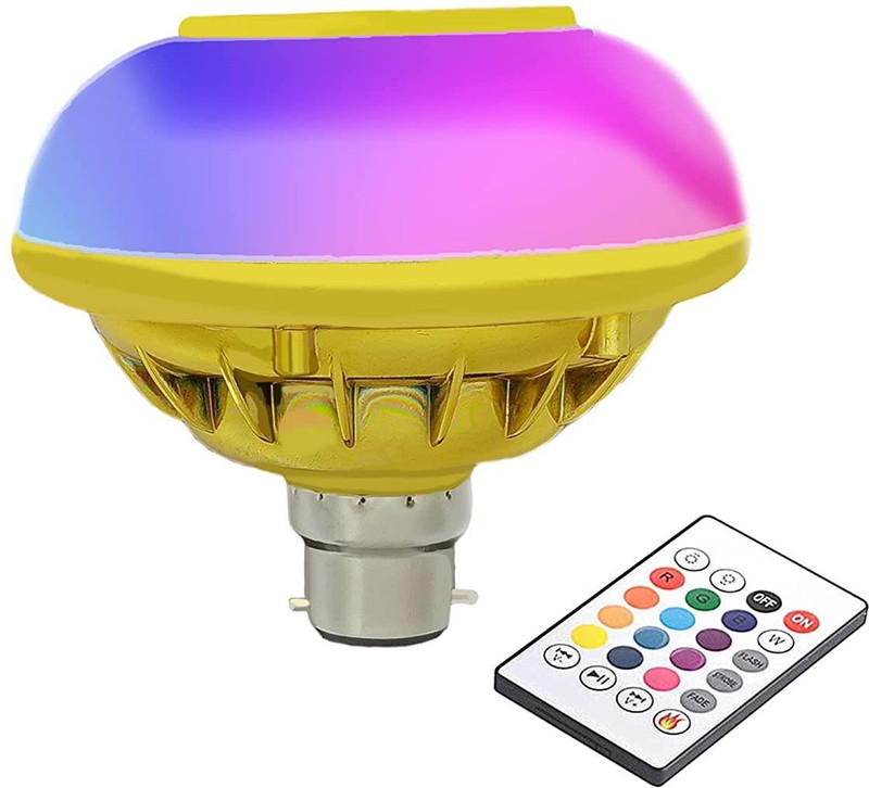 Nirvaana Golden LED Bulb with Bluetooth Speaker Music RGB Light with Remote Control Smart Bulb