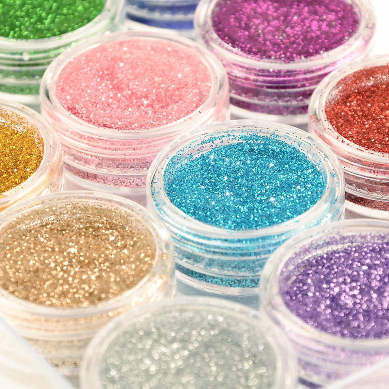 Mahir Glitter 12 Color Glitter Shimmer Eye shadow Powder Pack 24 gm(12 Colours)
