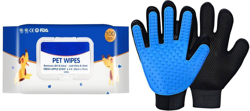 YOUHAVEDEAL Grooming Gloves for Dog, Cat, Guinea Pig, Hamster, Rabbit, Dog & Cat(Multicolor, Medium)