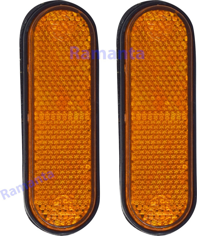 Ramanta RMT-0239 Self Adhesive Motorbike Front Shocker Reflectors Compatible for Side Marker Motorbike Flourescent for Royal Enfield (-1 V, -1 W)(Classic, Elantra, Pack of 2)