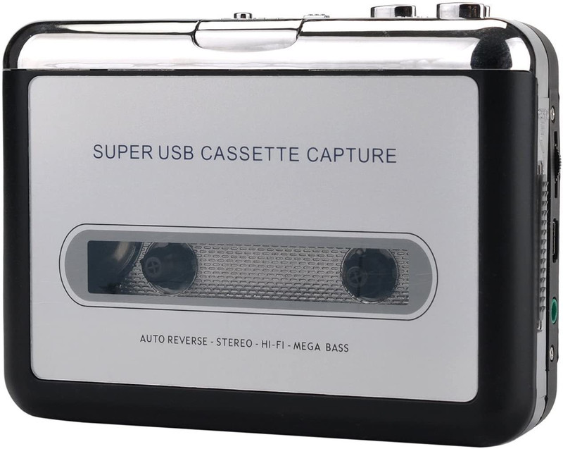 microware ezcap218 Portable Super USB Cassette Capture Cassette Tape to MP3 Converter and Player with Headphones Auto-Reverse Function Software Play as Walkman Silver Color MP3 Player(Silver, 3.4 Display)