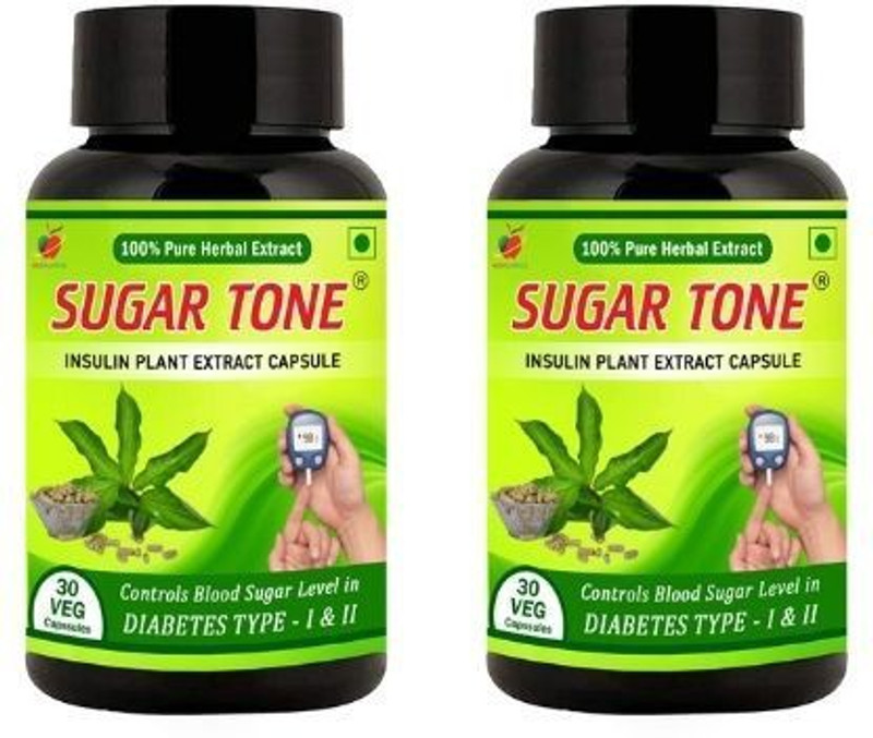 Medinutrica Sugar Tone Anti Diabetic 100% Herbal Extract -30 Veg Capsule Pack of 2(Pack of 2, 30 Capsules)