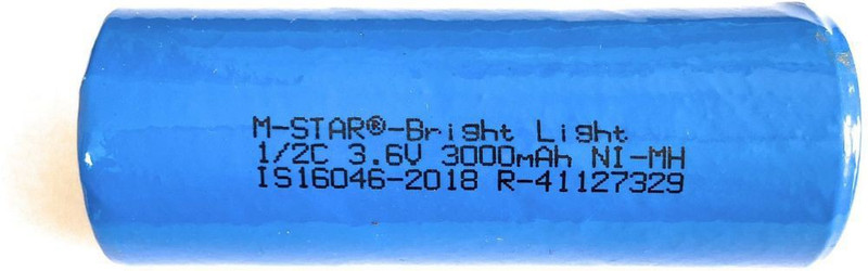 DHRUV-PRO 3.6V 3000mAh NIMH 1/2 C Rechargeable Emergency Torch Light   Battery