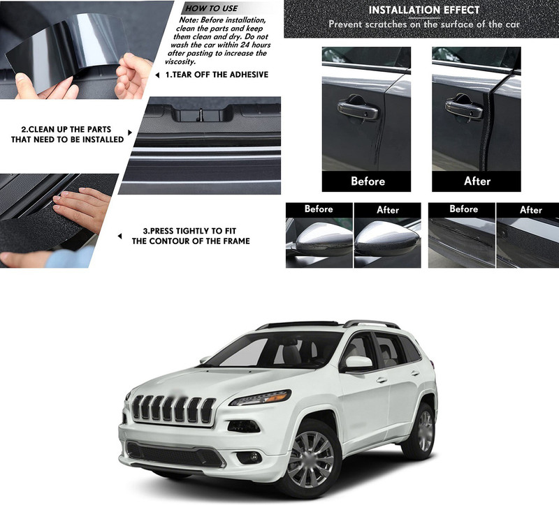 PECUNIA car Edge Door sill Protector, Used for Door Edge/Front and Rear Bumpers, car Anti-Collision Strip, Anti-Scratch Waterproof Tape, Suitable for Most Cars A11 Matte, Glossy, Chrome Honda Universal For Car Side Garnish