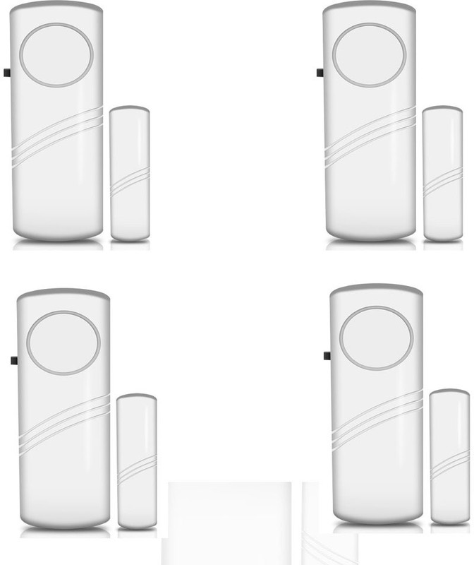 Cezo Wireless Door Window Open Alert Home Security System Siren/Alarm, Standard Size, White- Set Of 4 Door & Window Door Window Alarm(106db)