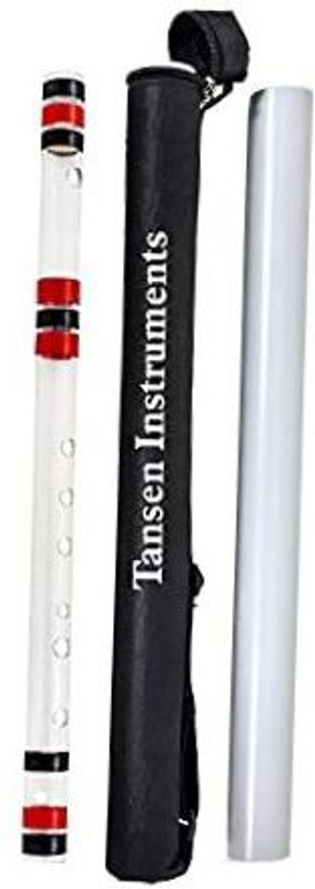 Tansen Instruments Acrylic (Transparent ) C Sharp Medium Professional Flute, 18.5 inches with Free Carry Bag Fiber Glass Flute(46.99 cm)