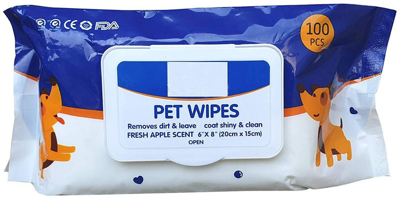 Woofy Dog Cleaning Wipes Natural Aloe Effective, Friendly Deodorizing Wipes Pet Ear Eye Wipes(Pack of 100)