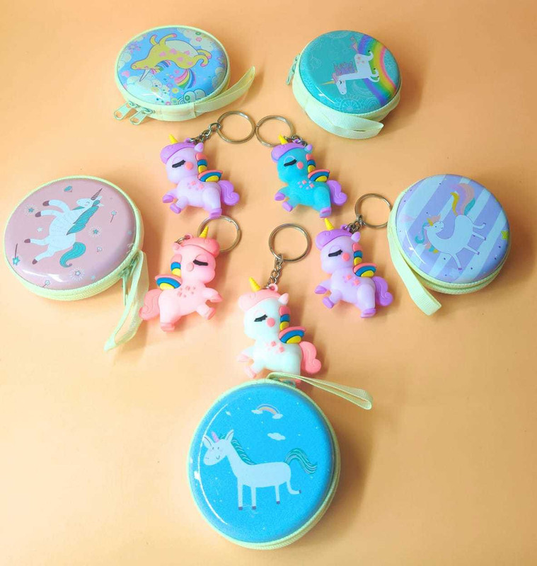 AMANVANI Unicorn Pouch for Girls / Unicorn Make up Pouch / Stylish Coin Pouch Purse Coin Purse(Pack of 6)