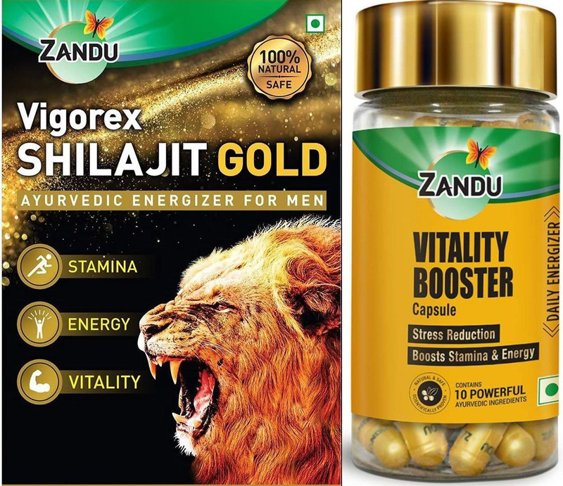 ZANDU Shilajit Gold 10caps and Vitality Booster 60Caps (Pack of 2)(Pack of 2, 72 Capsules)