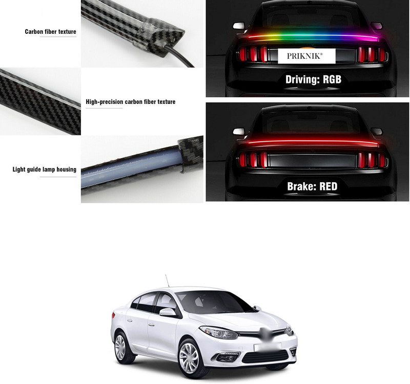 PROEDITION Carbon Fibre LED Rear Spoiler with Remote Control Universal Exterior Car LED A26 Matte, Glossy, Chrome Renault Fluence Rear Garnish