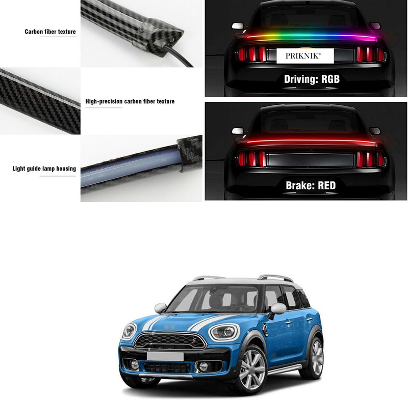 PROEDITION Carbon Fibre LED Rear Spoiler Remote Control Universal Exterior Car LED A151 Matte Mini Countryman Rear Garnish