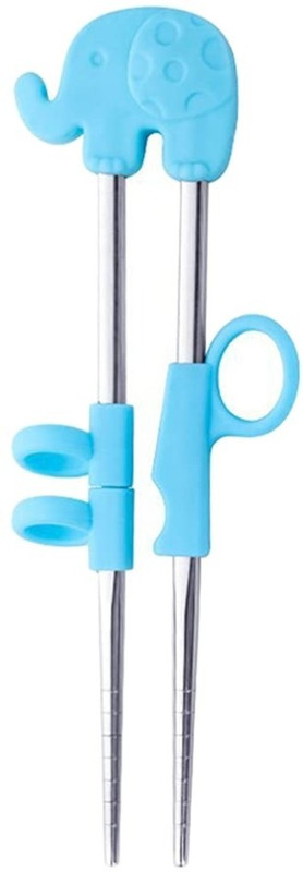Street27 Training Stainless Steel, Silicone Chinese Chopstick(Blue Pack of 1)