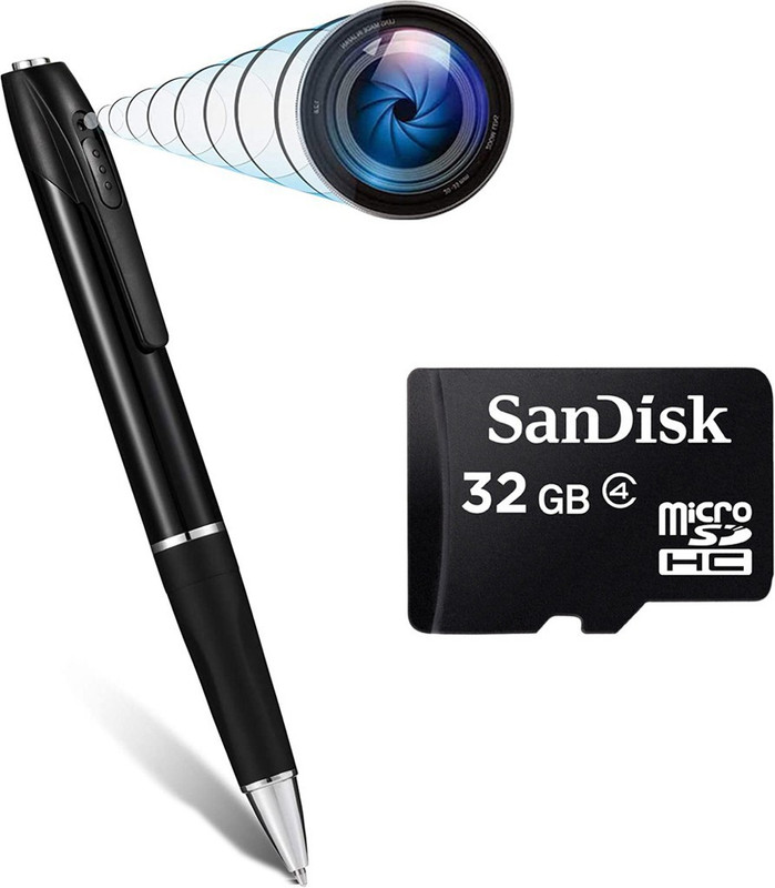 SATTOBISION Spy Pen Camera 1080p HD Video & Audio Recording Free 32GB Memory Card Mini Slim Body Portable Hidden Pen Camcorder Gadget HD Video Recorder For Home Office Meeting Spy Camera(1 Channel)