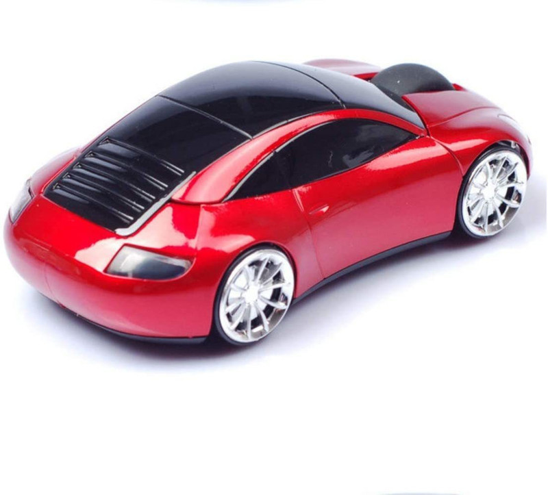 microware Mini 2.4Ghz Wireless Optical Mouse Mice Car Shape USB Receiver for PC Laptop Notebook USB Receiver Ambidextrous Optical  Gaming Mouse With Bluetooth(2.4GHz Wireless, Red)