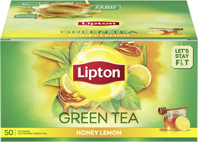 Lipton Lemon Honey, Lemon Green Tea Bags Box