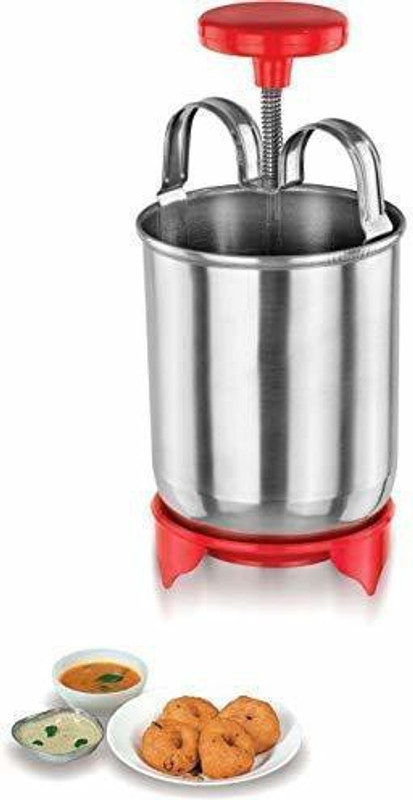 SHOPOBOX Stainless Steel Medu Vada Maker with Stand, mendu WADA Machine, mendu WADA Maker, medu vada Maker Machine with Spatula & Oil Brush Pack of 1 Vada Maker