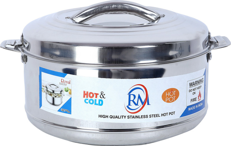 Collectrio Stainless Steel 2500 ML Hot Pot Serve Casserole With Lid Cook and Serve Casserole(2500 ml)