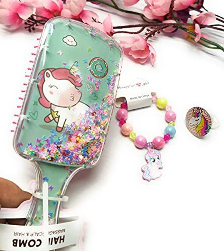 Tera13 Unicorn Bubble Glitter Comb/unicorn comb/unicorn comb for girls/ Unicorn Bracelet/unicorn bracelet for girls/unicorn stylish bracelet/ Unicorn Light Ring/unicorn ring for girls