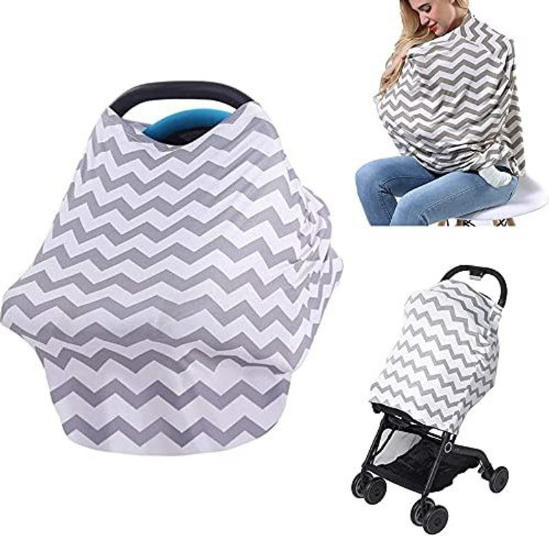 MOMISY Car Seat Canopy Nursing Scarf, Shopping Cart Cover, Breastfeeding Protection Feeding Cloak(White)