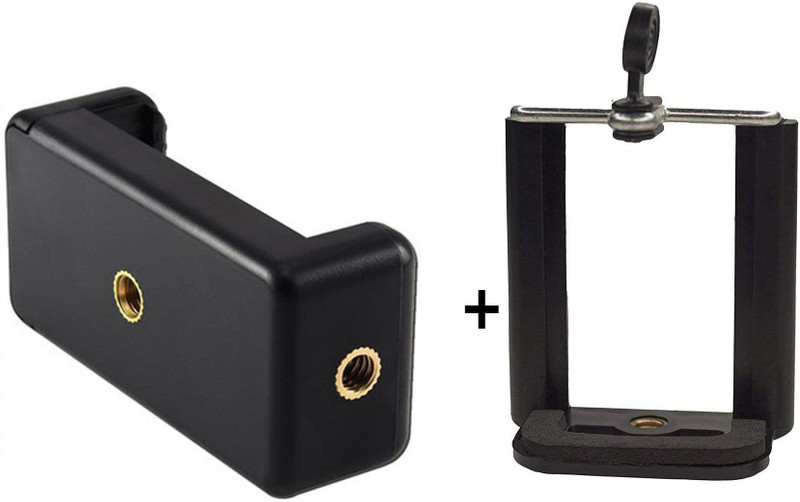 POZUB Hot selling Universal Tripod Clip Holder Clip for Mobile Camera Holder and Tripod Mount Holder Monopod Holder clip +2 Hole Mobile Clip Mount Adapter/Adjustable Clamp mobile clip|| Mobile clip stand|| Mount Adapter Mobile Phone, Smartphone’s, Selfie Stick & All Types of Tripods mobile holding c