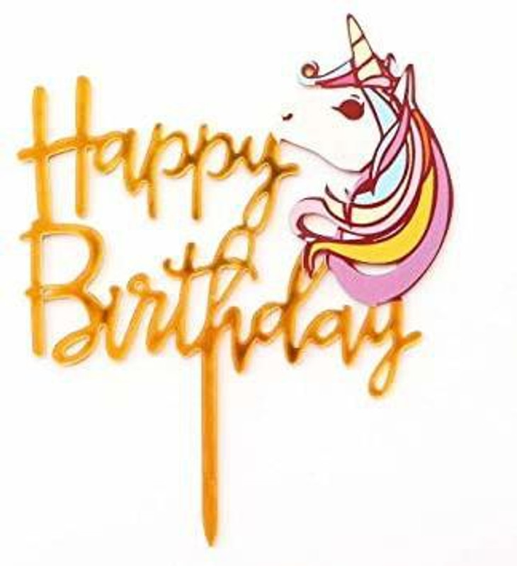 Sharktodo Cake Topper(Happy Birthday Amazing Theme party Cake Topper (1pc) (Rainbow Unicorn Theme Cake Topper)… Pack of 1)
