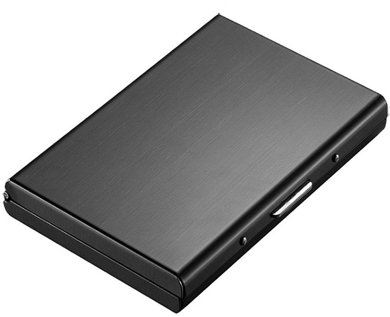 Flipkart SmartBuy Black RFID Protected Stainless Steel ATM/Credit/Debit For Men & Women Slots 6 Card Holder(Set of 1, Black)
