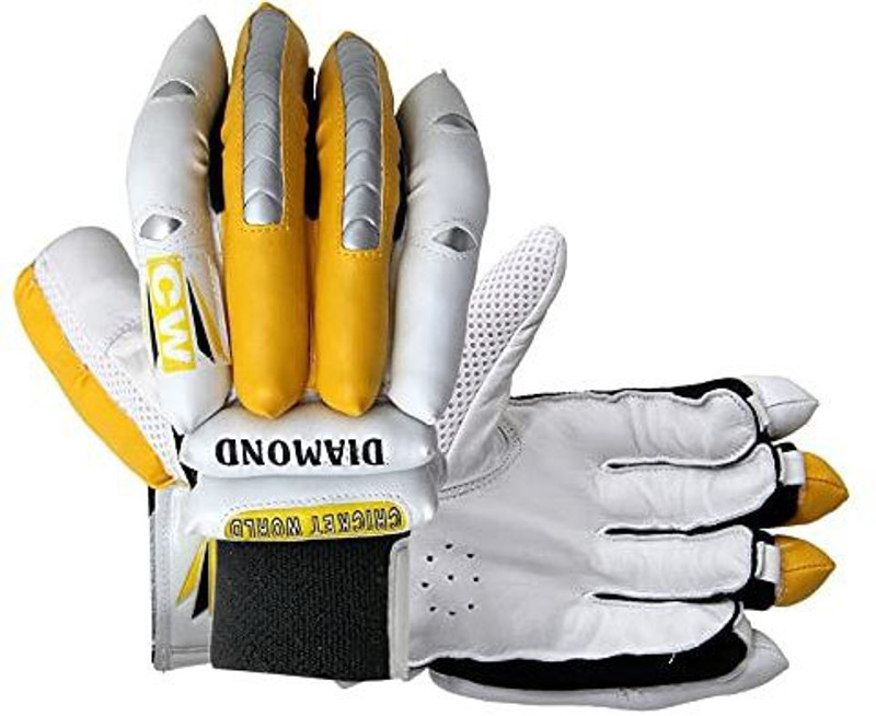 CW Diamond Cricket Batting Gloves R/H Yellow/White (Small Boy) (Pack Of 1 Pair) Batting Gloves(Yellow, White)