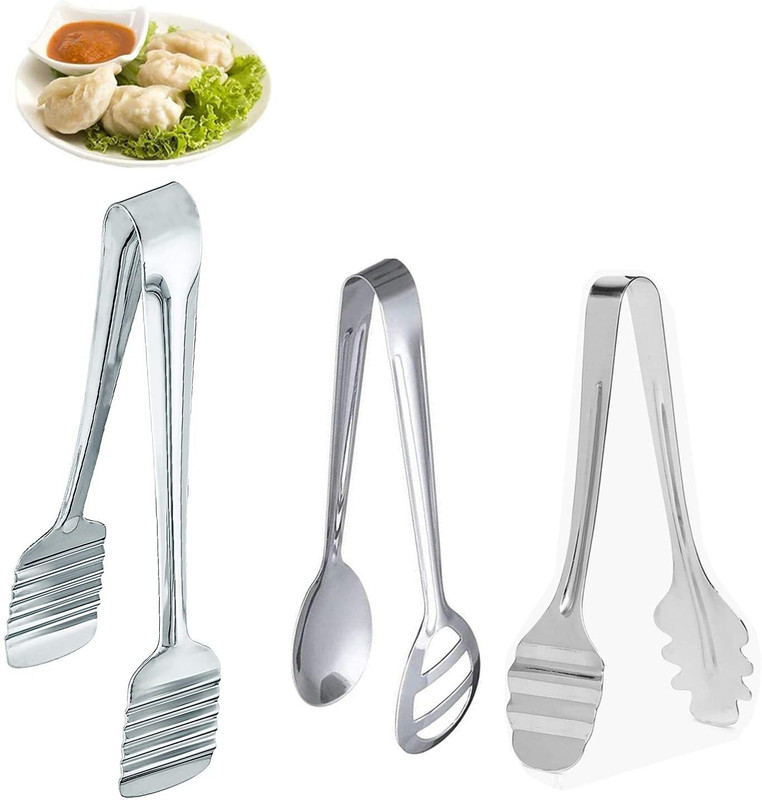 finality Stainless Steel Multipurpose Chimta Frying, Cooking and Serving Tong - (3 Pcs) 15 cm Utility Tong Set(Pack of 3)