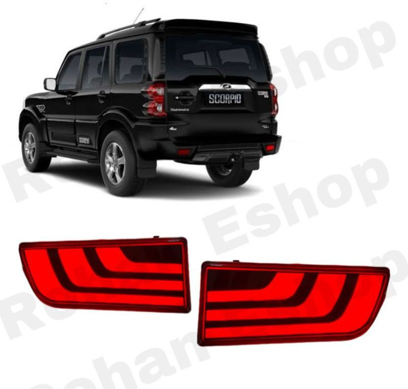 RohanEshop Mahindra Scorpio Rear Bumper Led Reflector (2 Function) Type - A Car Reflector Light(Red)
