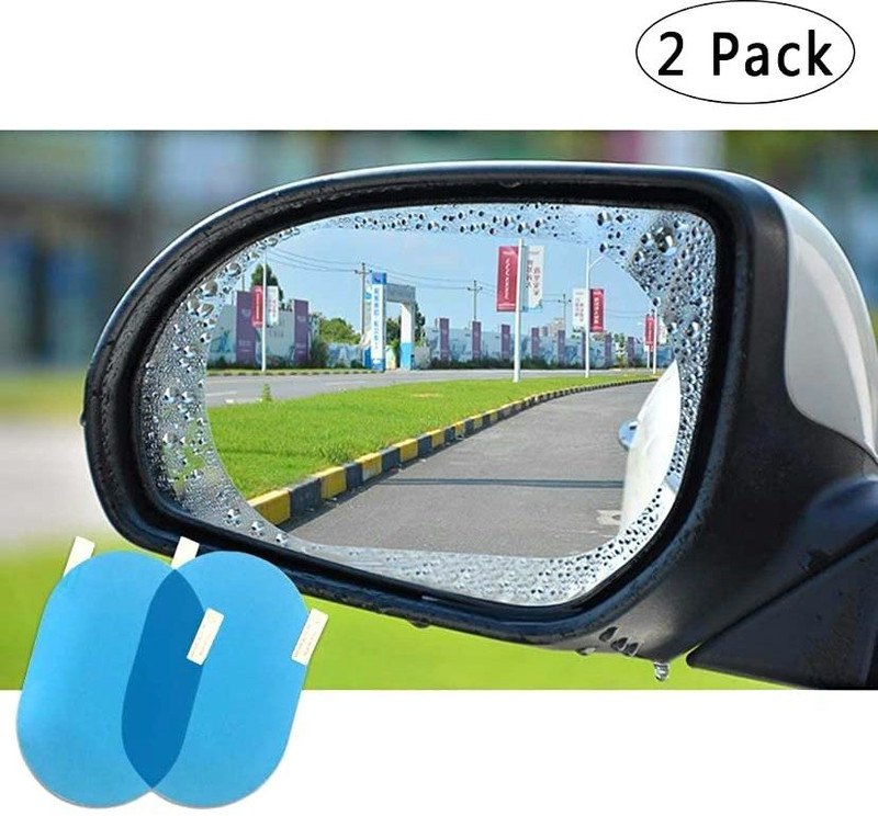 KRITI FASHION Rainproof Sticker Oval Blue Car Mirror Rain Blocker(Blue)