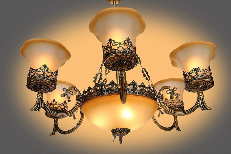 KINIS 7632 9 LIGHT Jhoomar/ Chandelier/Ceiling Light to Home /Living room/Ceiling Lamp Chandelier Ceiling Lamp(Gold)