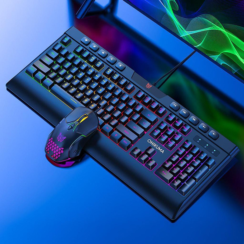 Onikuma G21 Plus CW902 Keyboard and Mouse Combo Set Designed for Gaming(Black)