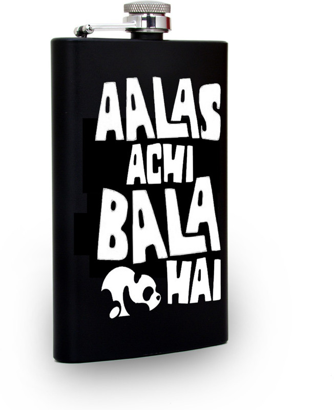 TRAQ AALAS ACHHI BALA HAI ENGRAVED STAINLESS STEEL Hip Flask(230 ml)