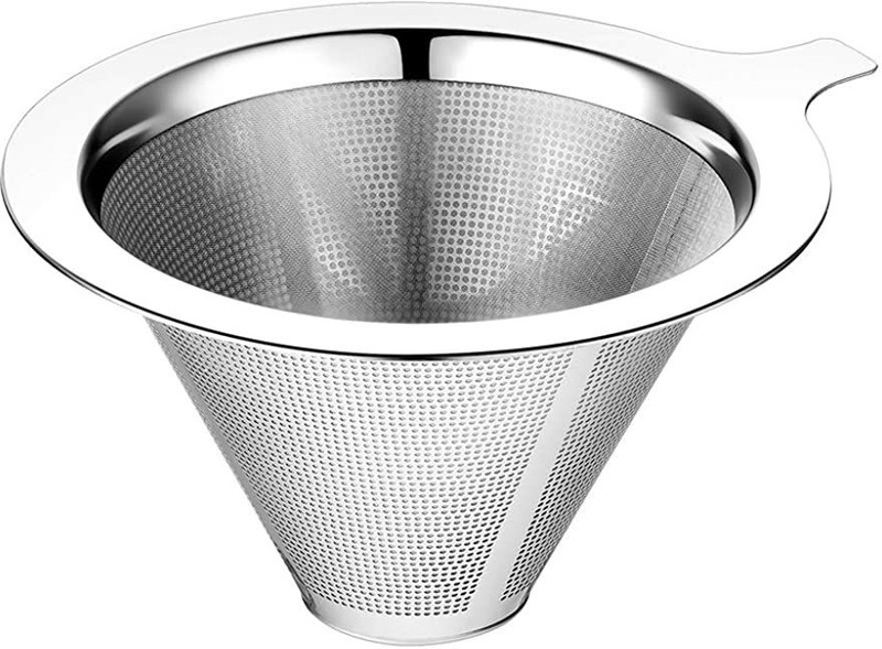 HASTHIP Upgraded Pour Over Coffee Filter, Coffee Dripper, Paperless Mess Stainless Steel Coffee Filter, Maker Two to Four Cup Coffee, Keeping Nature Coffee Flavour, Easy to Use and Clean-M Indian Coffee Filter(0 ml)