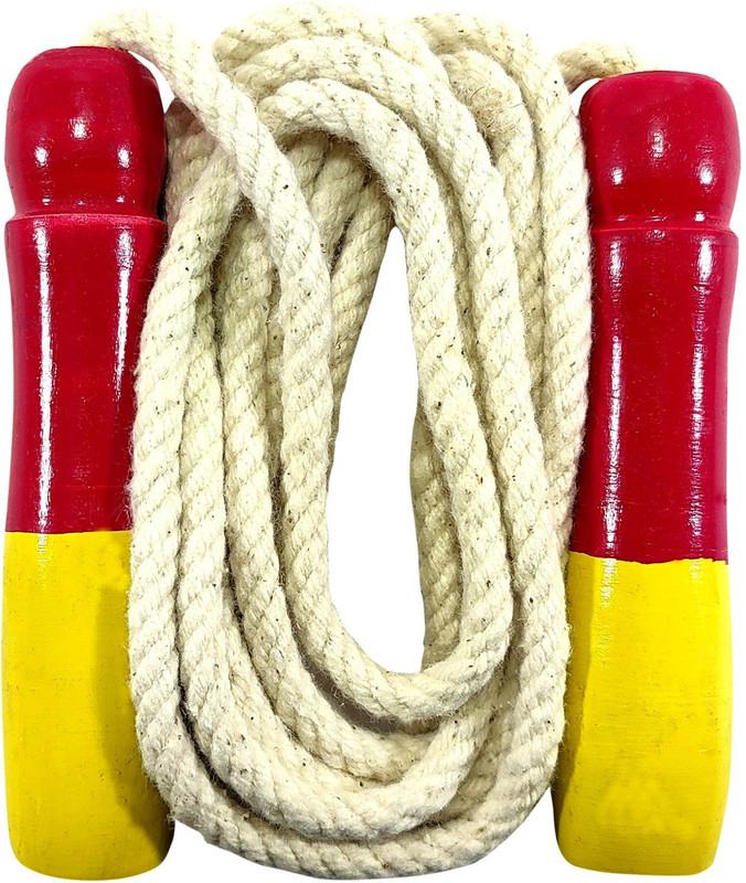 Sky Wooden Handle Cotton Skipping Rope for Kids,unisex,men,women,girls,boys Kids Skipping Rope(Red, Length: 260 inch)