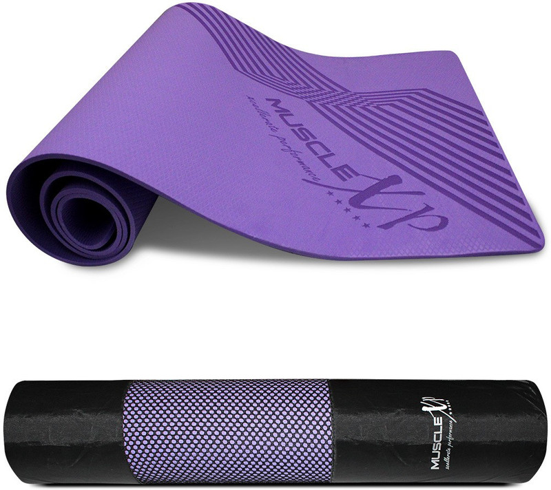 MuscleXP Designer Yoga Mat for Women and Men with Cover Bag, Pure EVA Material, 6mm(Purple) 6 mm Yoga Mat