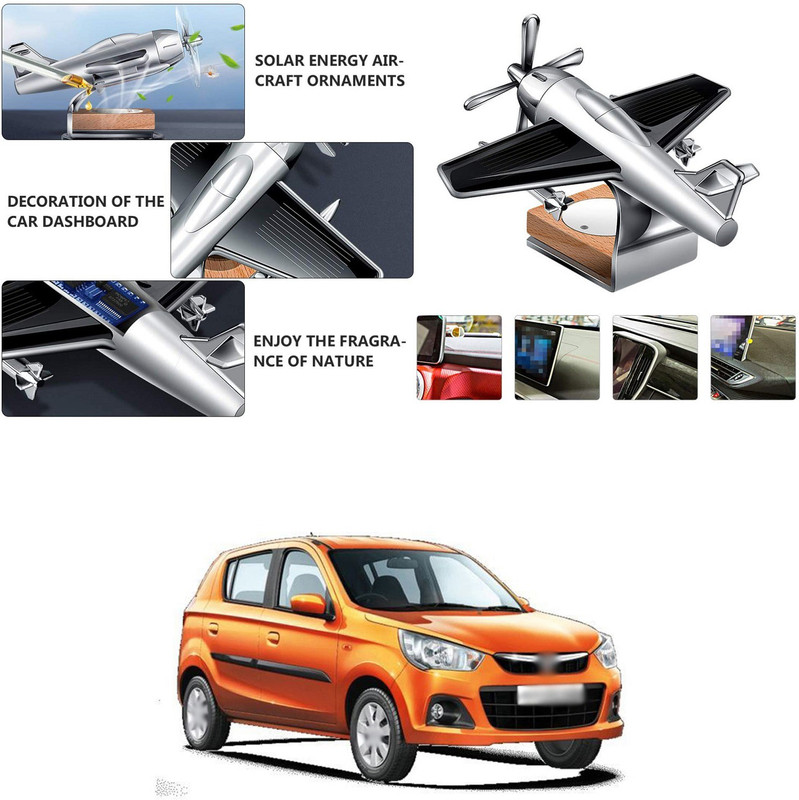 PECUNIA Room Car Air Freshener Car Solar Powered Helicopter Auto Rotation Aroma Perfume Humidifier