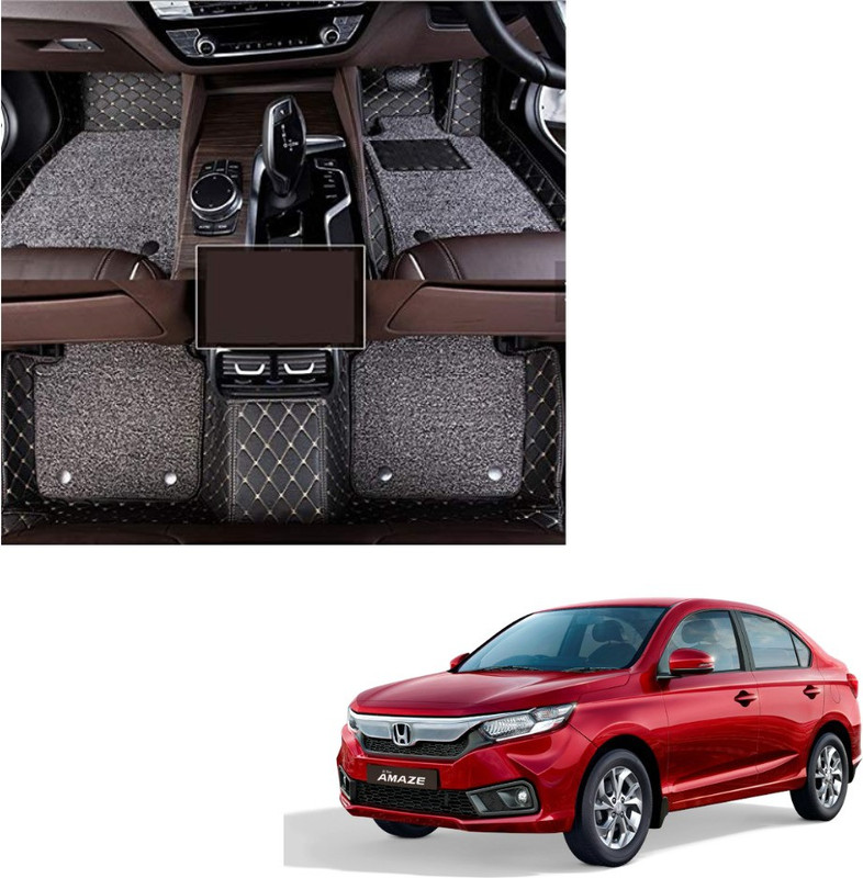 Drizon Leatherite 7D Mat For Honda Amaze(Black)